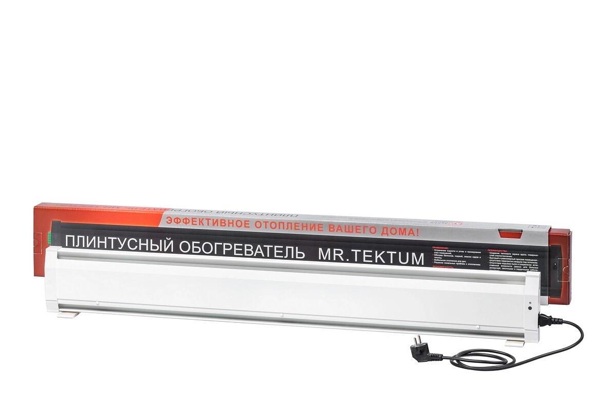 Теплый плинтус электрический Mr.Tektum Smart Line 2.1м (белый, коричневый)